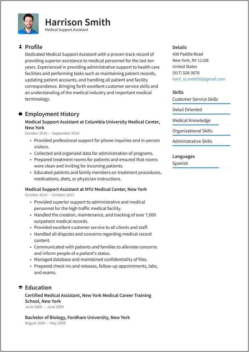 Sample Medical Assistant Resume With Externship Experience