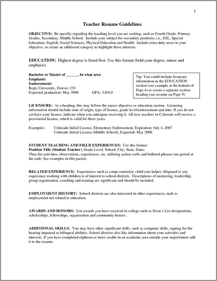 Sample Objective Statements For Teachers Resumes