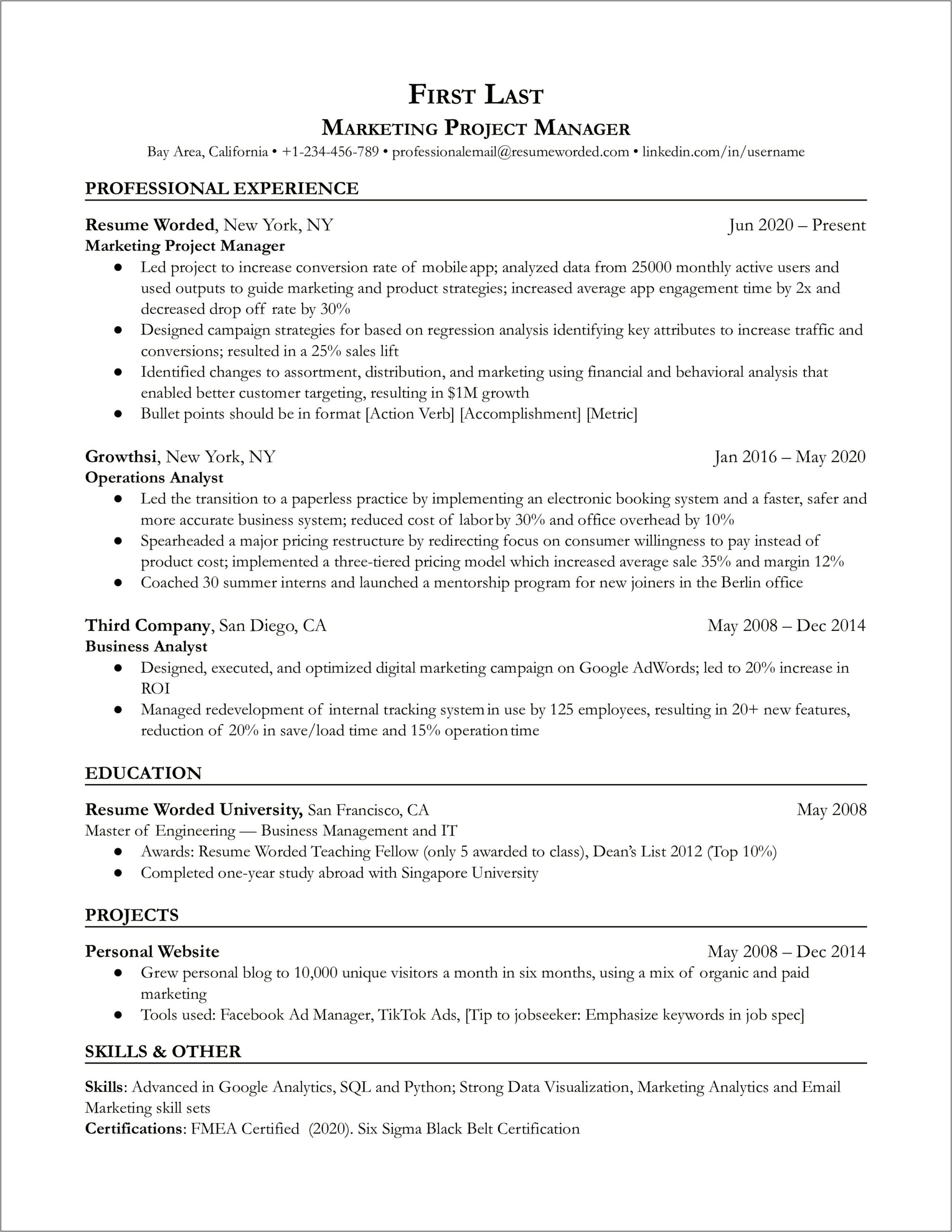 Sample Of An Email Manager Resume
