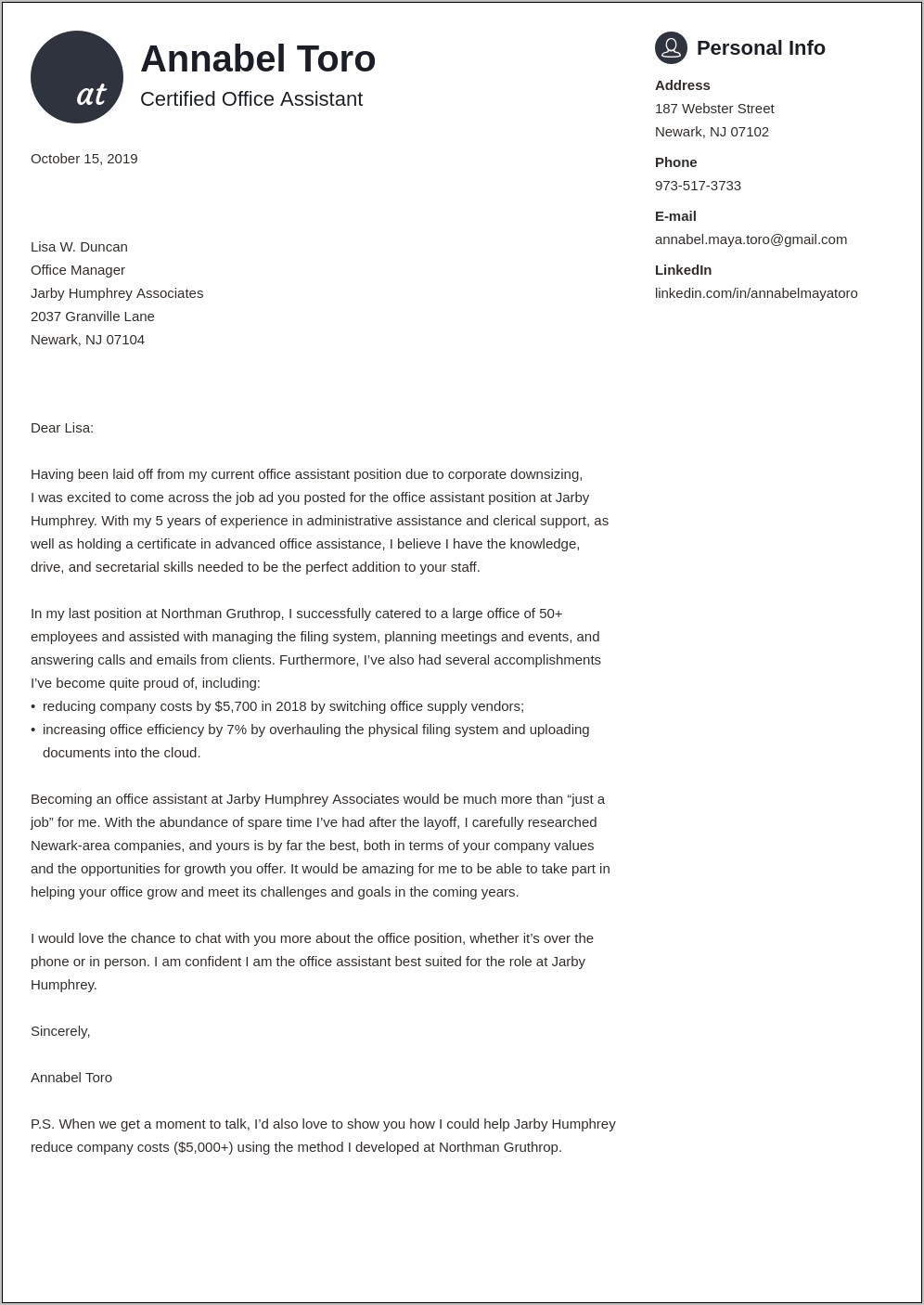 Sample Of An Employer Resume Response Letter