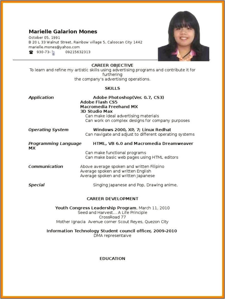 Sample Of Objectives In Resume For Hrm