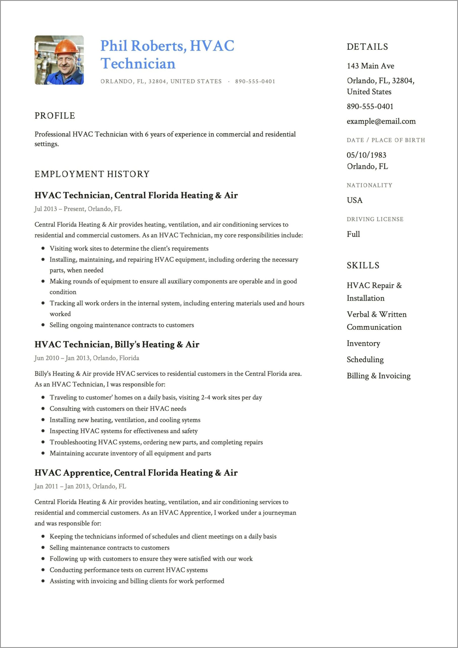 Sample Of Resume For Government Positions