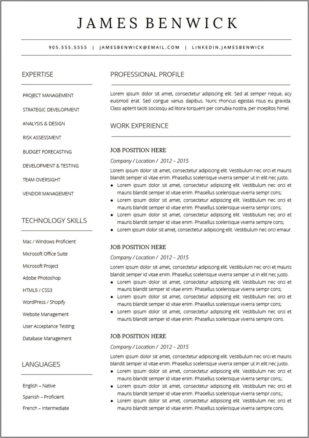 Sample Of Resume For Job Application Doc