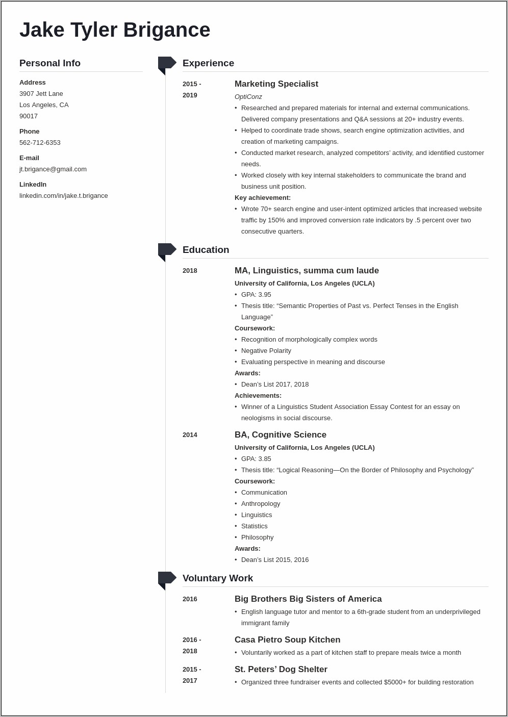 Sample Of Resume Lawwyer In United States