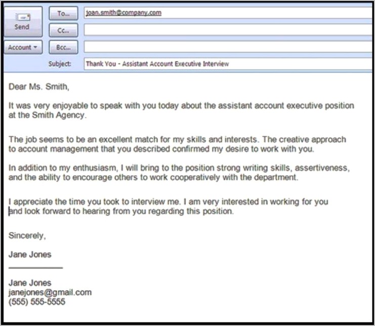 Sample Of Sending Resume By Email
