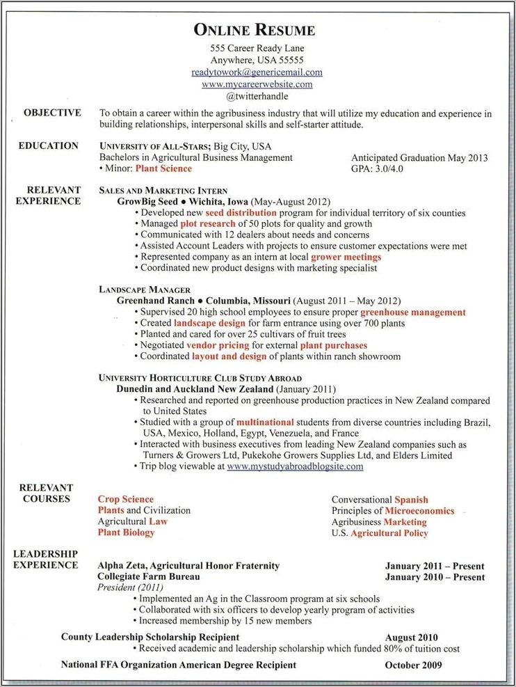 Sample One Page Resume For College Frats