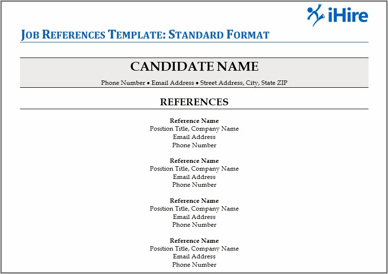 Sample Page Of References For Resume