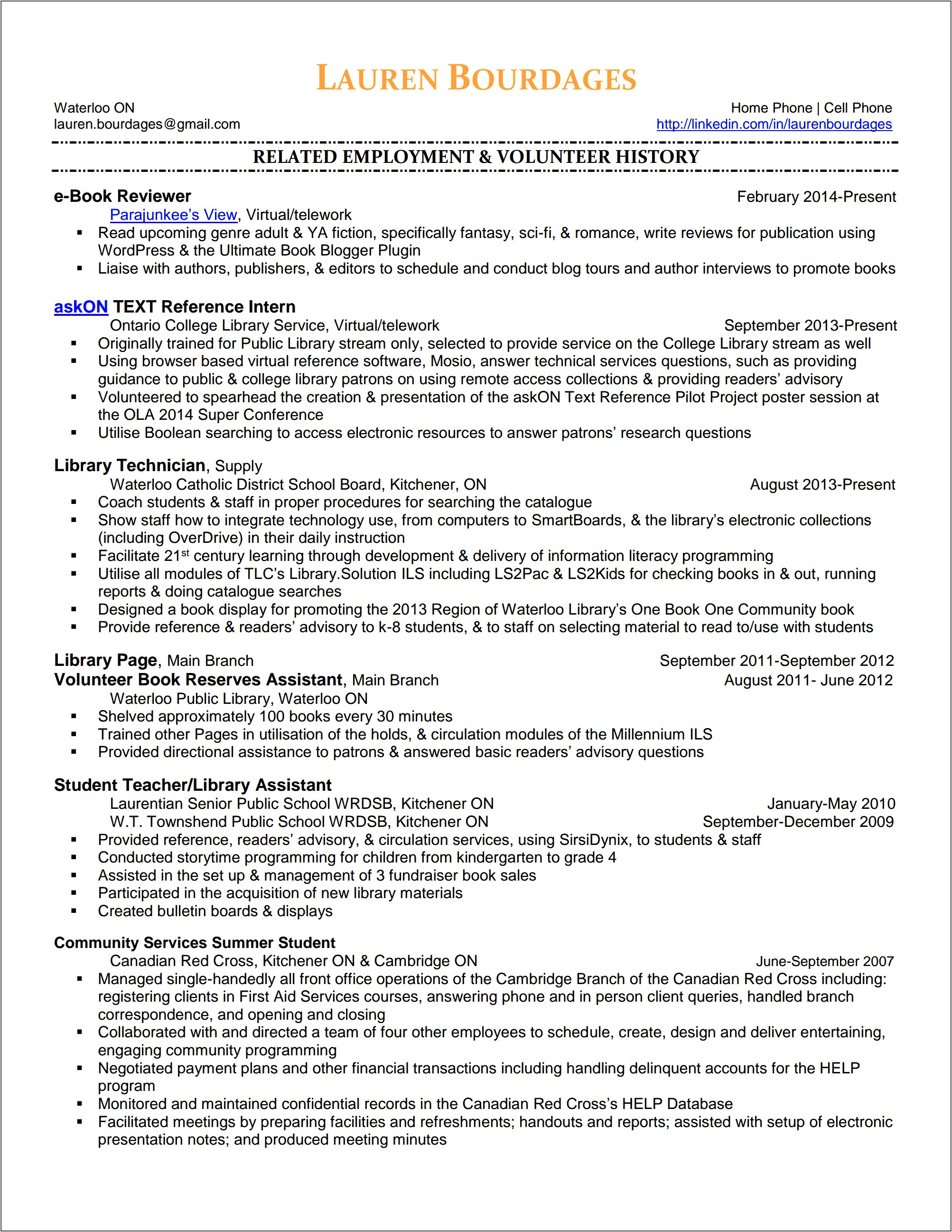 Sample Paraprofessional Resume With No Experience