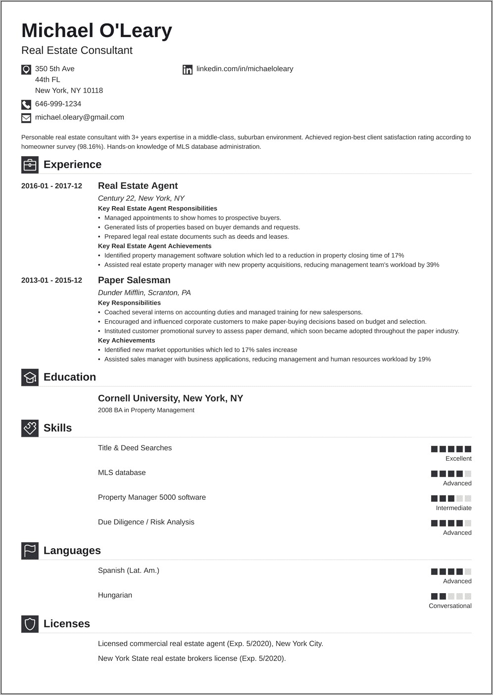 Sample Real Estate Property Accountant Resume Templates