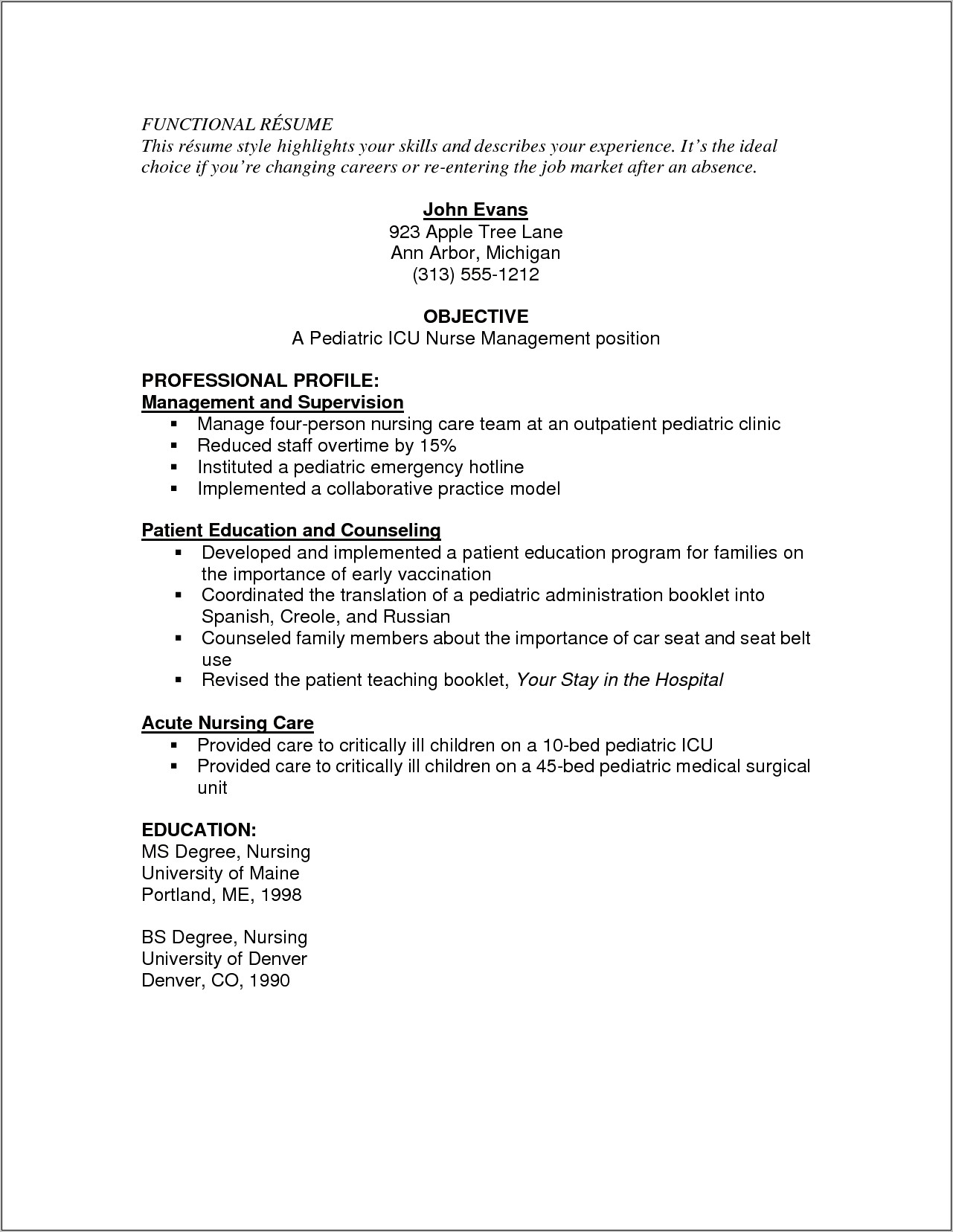 Sample Resume And Cover Letter For Pediatrician