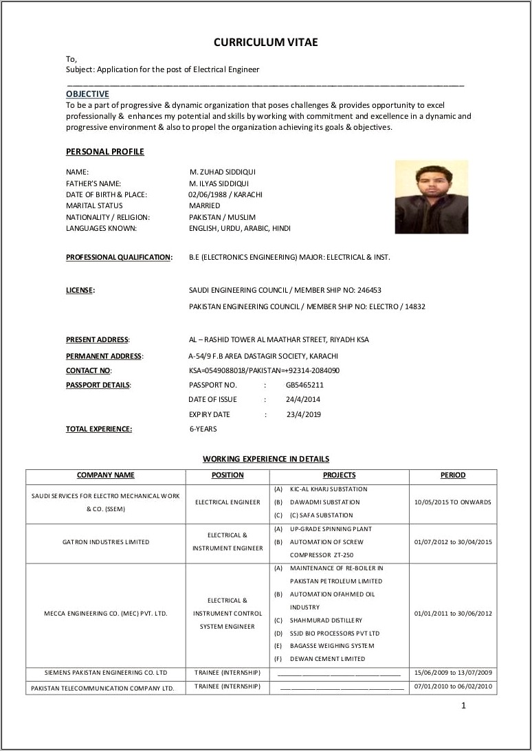 Sample Resume Entry Level Electrical Engineer