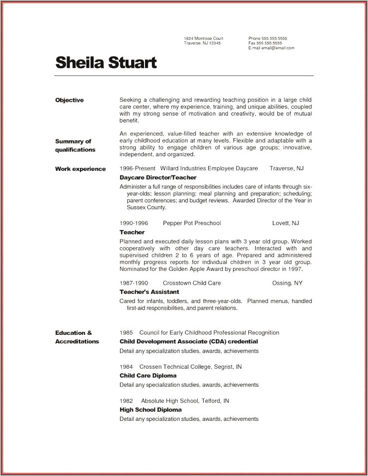 Sample Resume For 68 Year Old