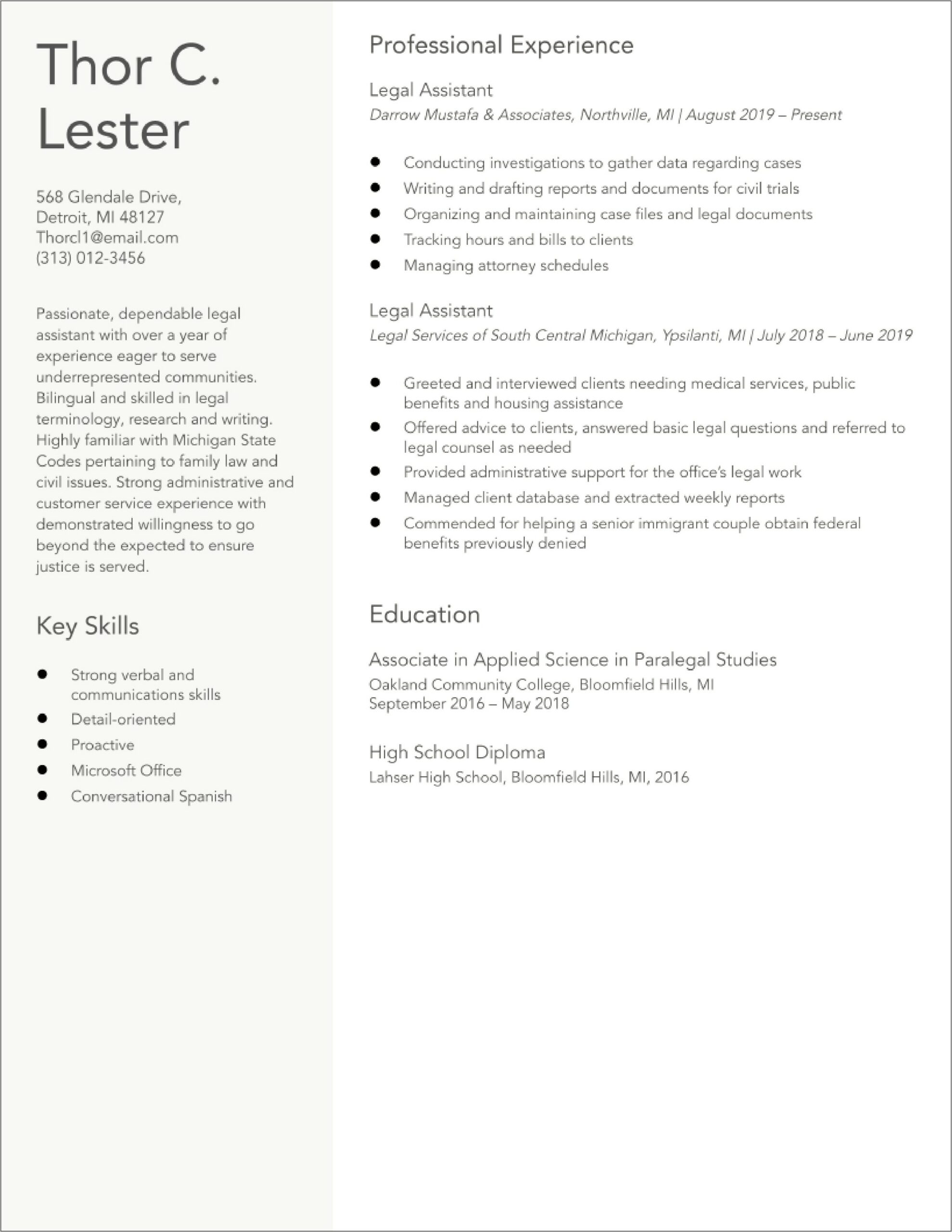 Sample Resume For A Housing Counselor Investigator