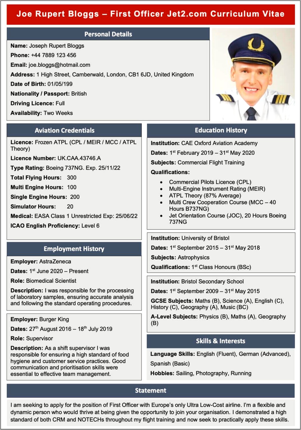 Sample Resume For Applying Deck Cadet