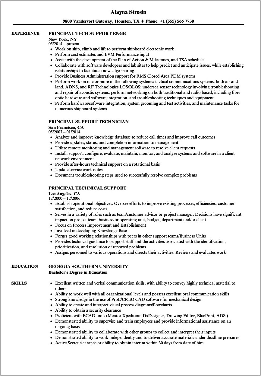 Sample Resume For Aspiring Assistant Principal