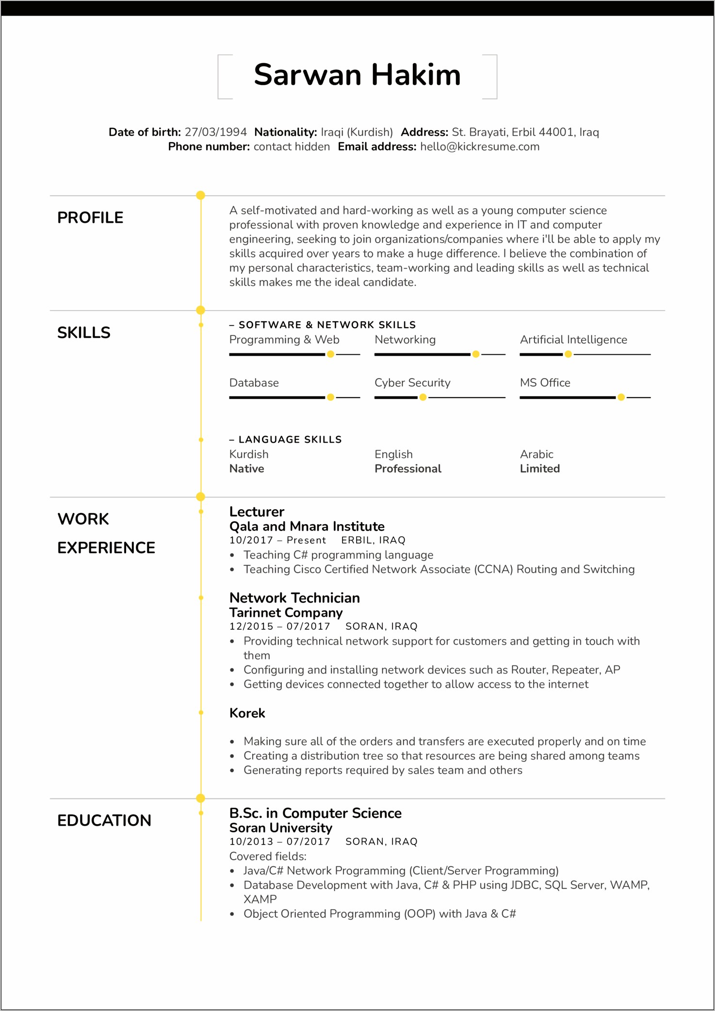 Sample Resume For Assistant Professor In Education