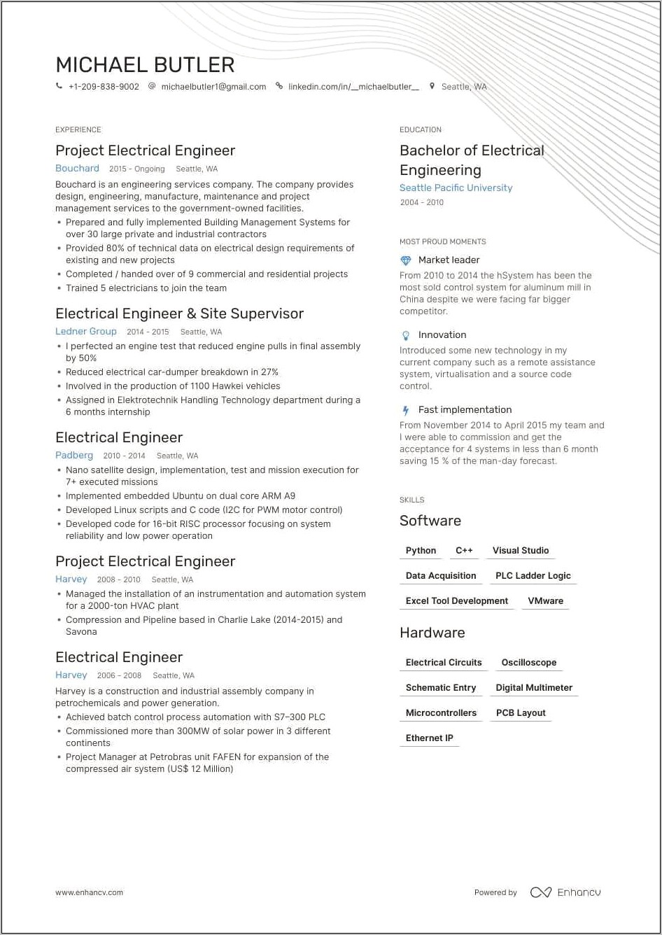 Sample Resume For Assistant Professor In Electrical Engineering