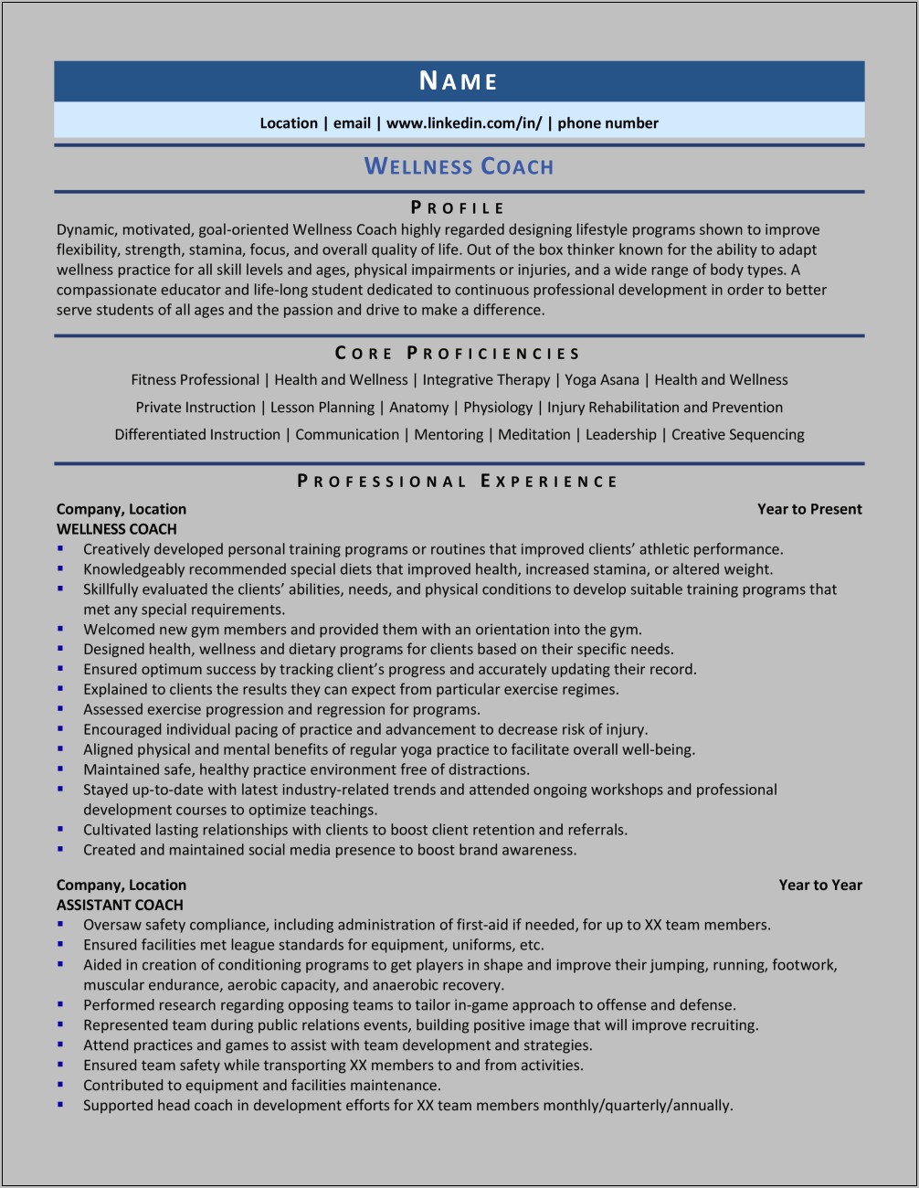 Sample Resume For Career Coach Position