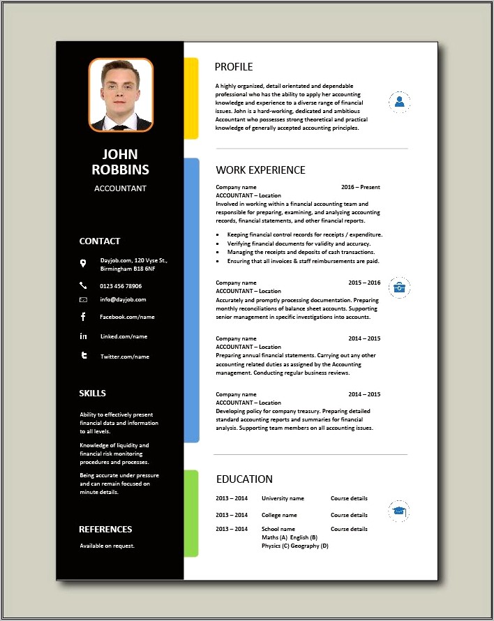 Sample Resume For Chartered Accountant Canada