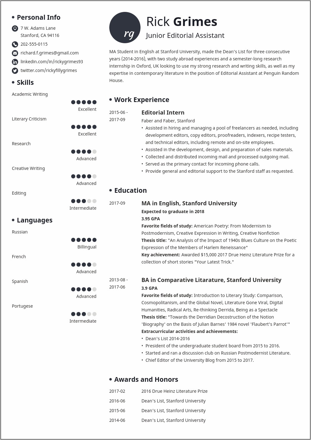 Sample Resume For Class 12th Pass Student