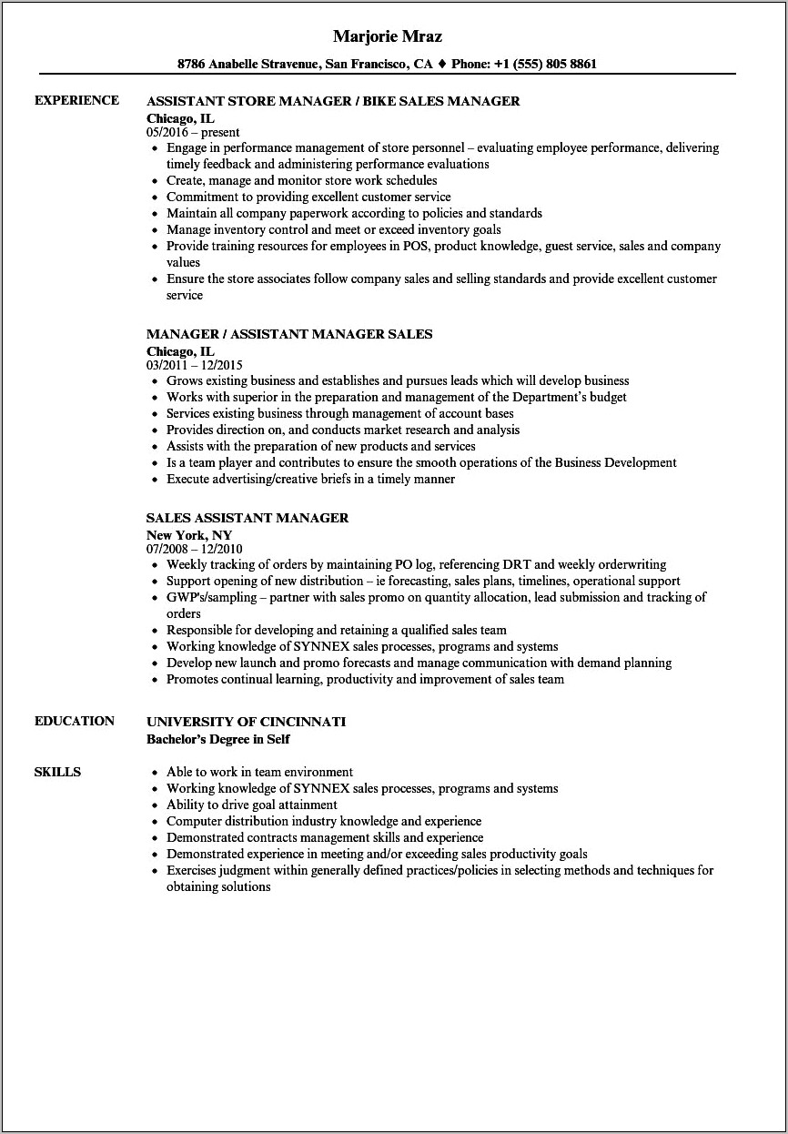 Sample Resume For Computer Shop Assistant