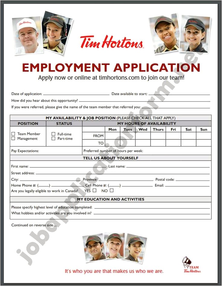 Sample Resume For Customer Service Tim Hortons