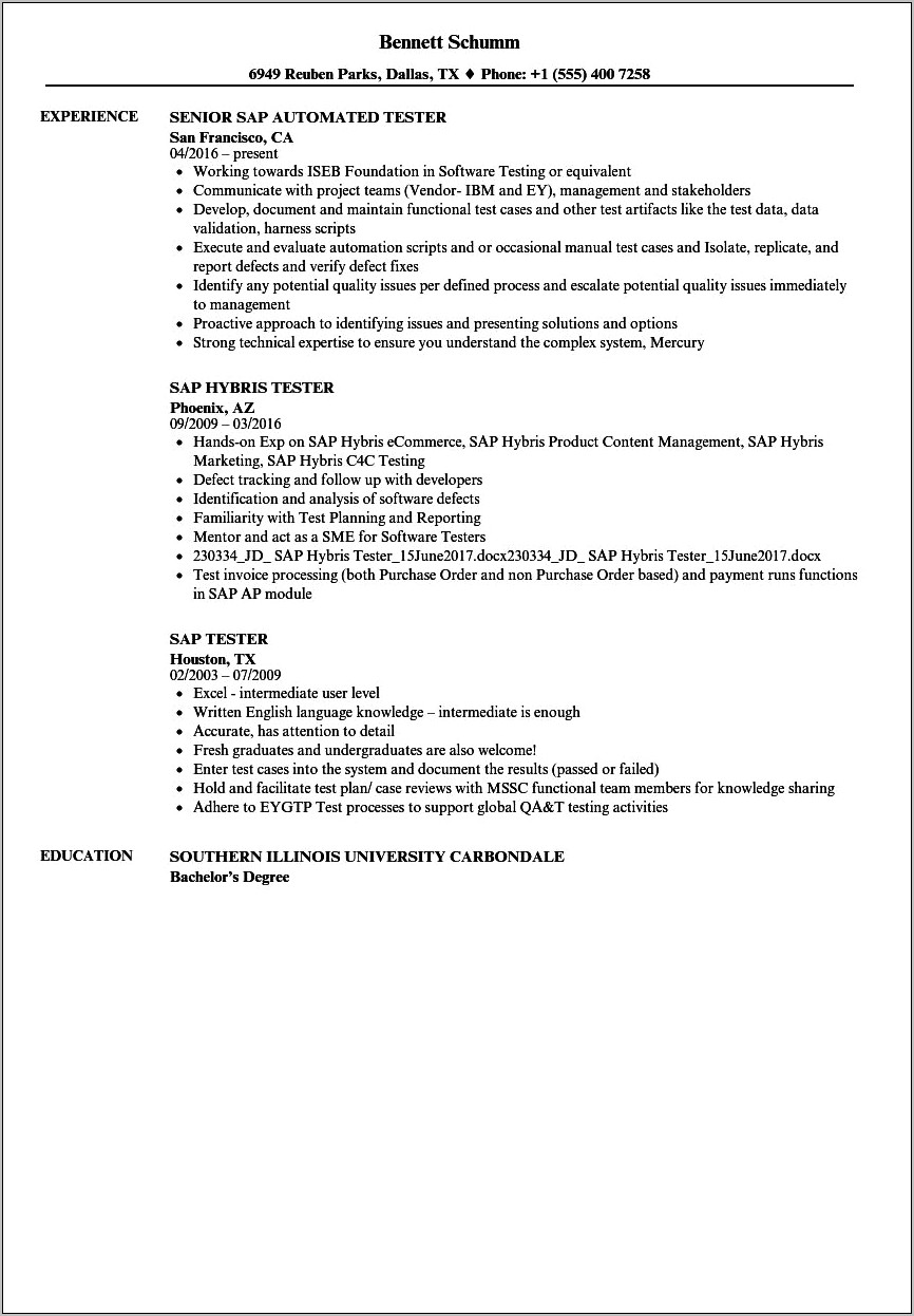 Sample Resume For Ecommerce Qa Analyst