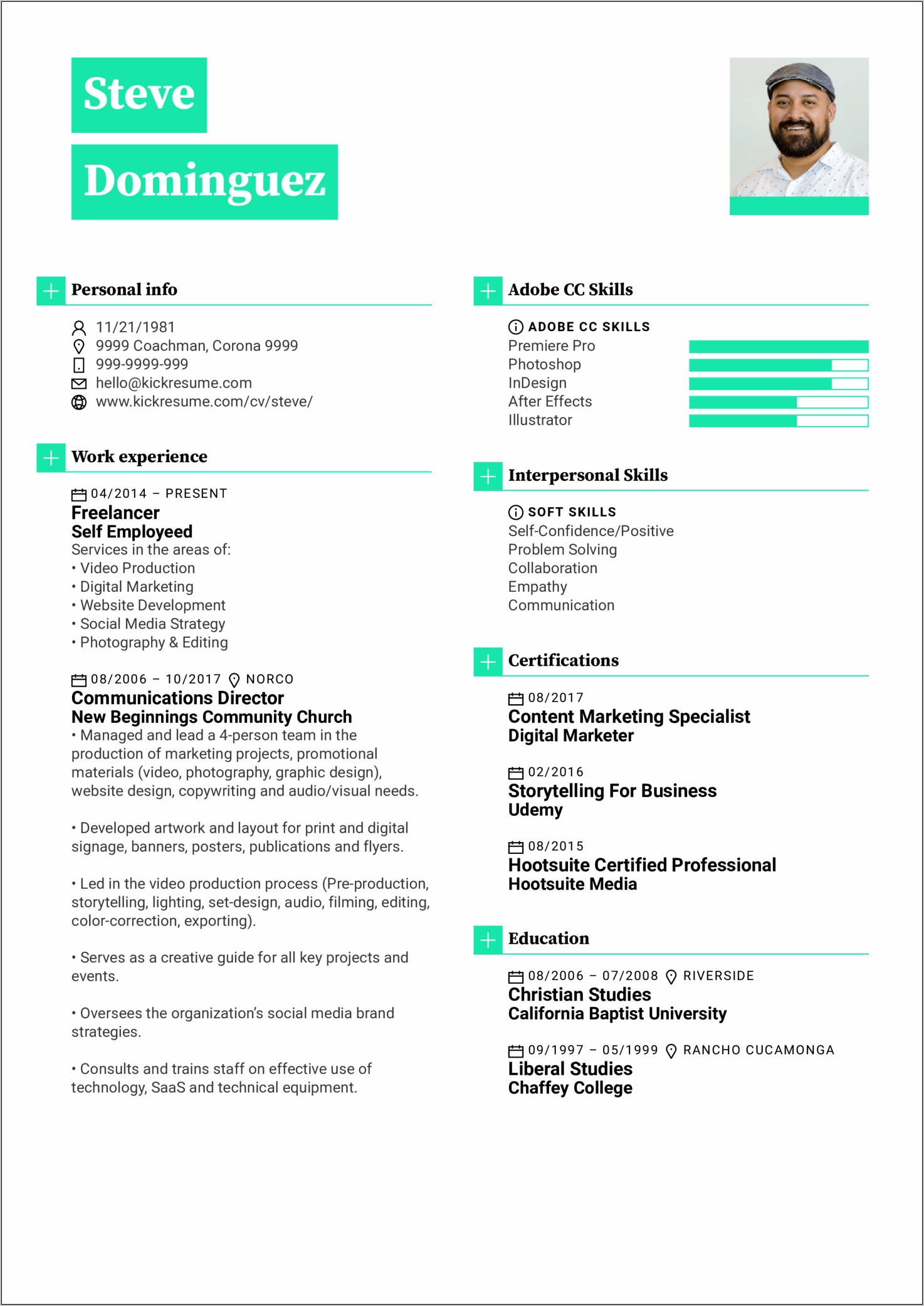 Sample Resume For Freelance Graphic Designer