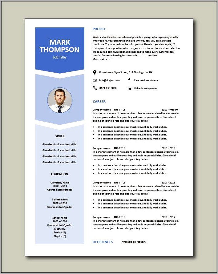 Sample Resume For Job Application Abroad