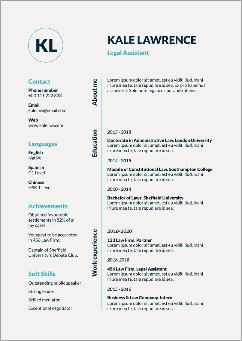 Sample Resume For Legal Secretary In Corporate Business