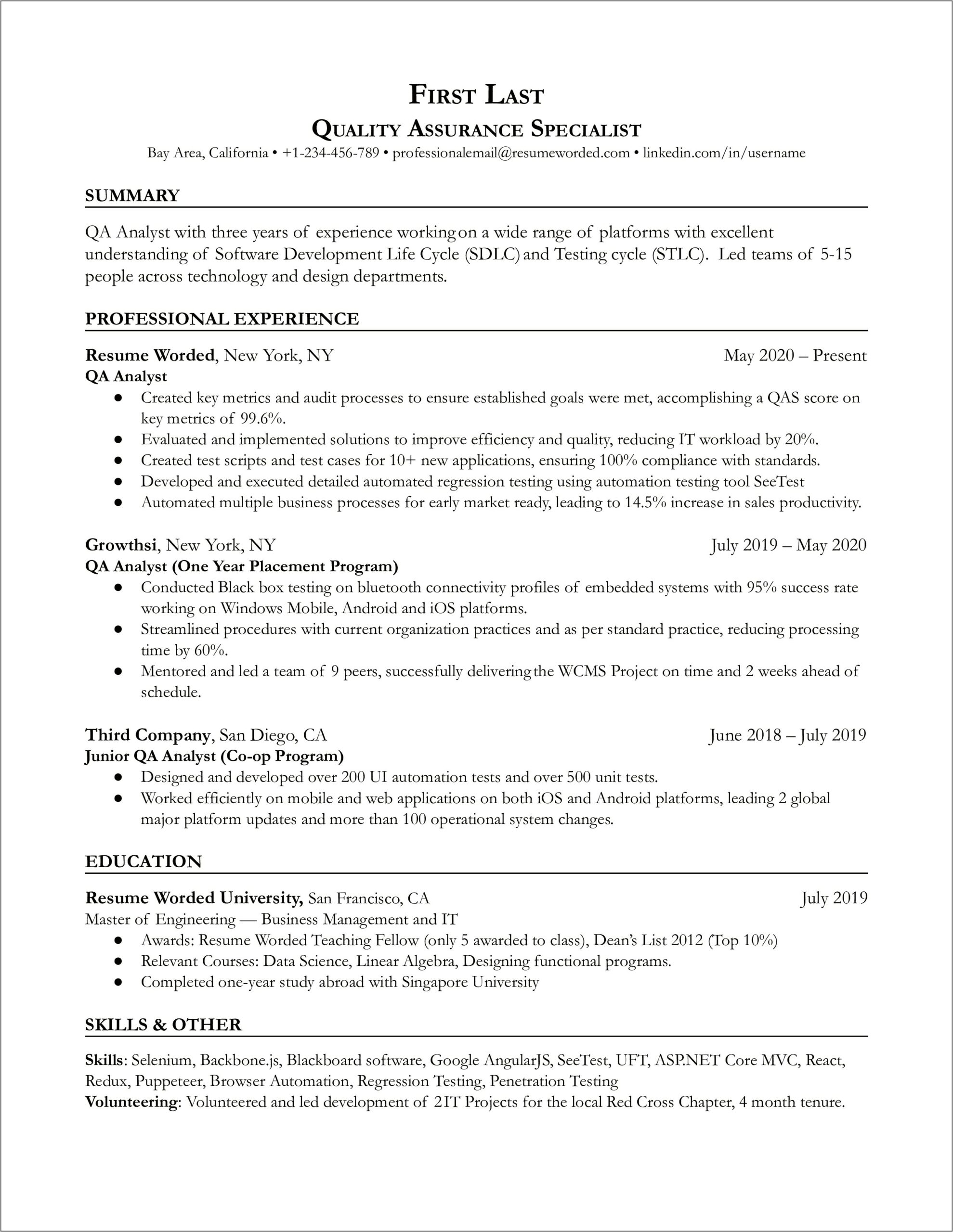 Sample Resume For M Tech Freshers Embedded Systems
