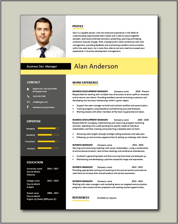 Sample Resume For Manager Training And Development
