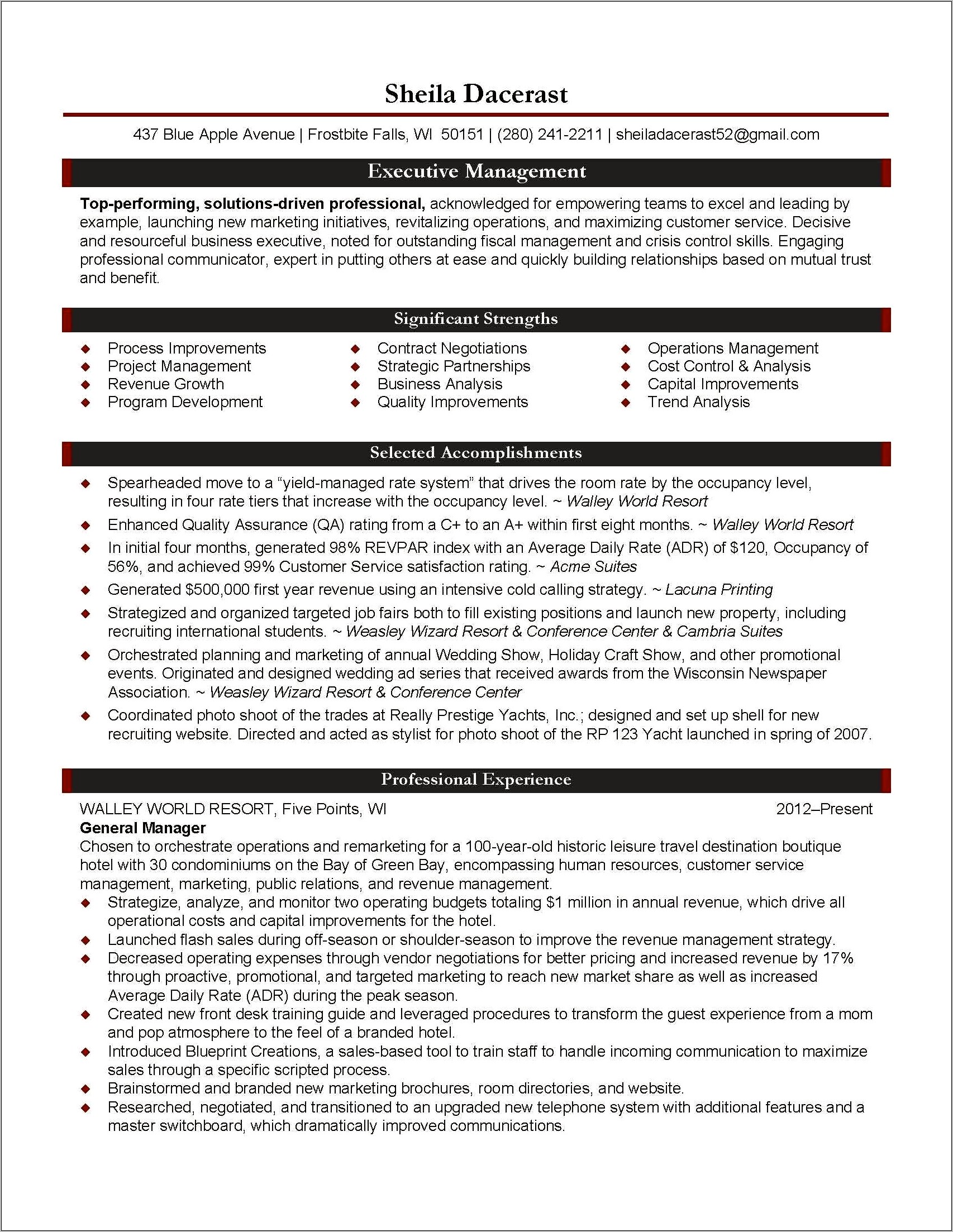 Sample Resume For Non It Professionals