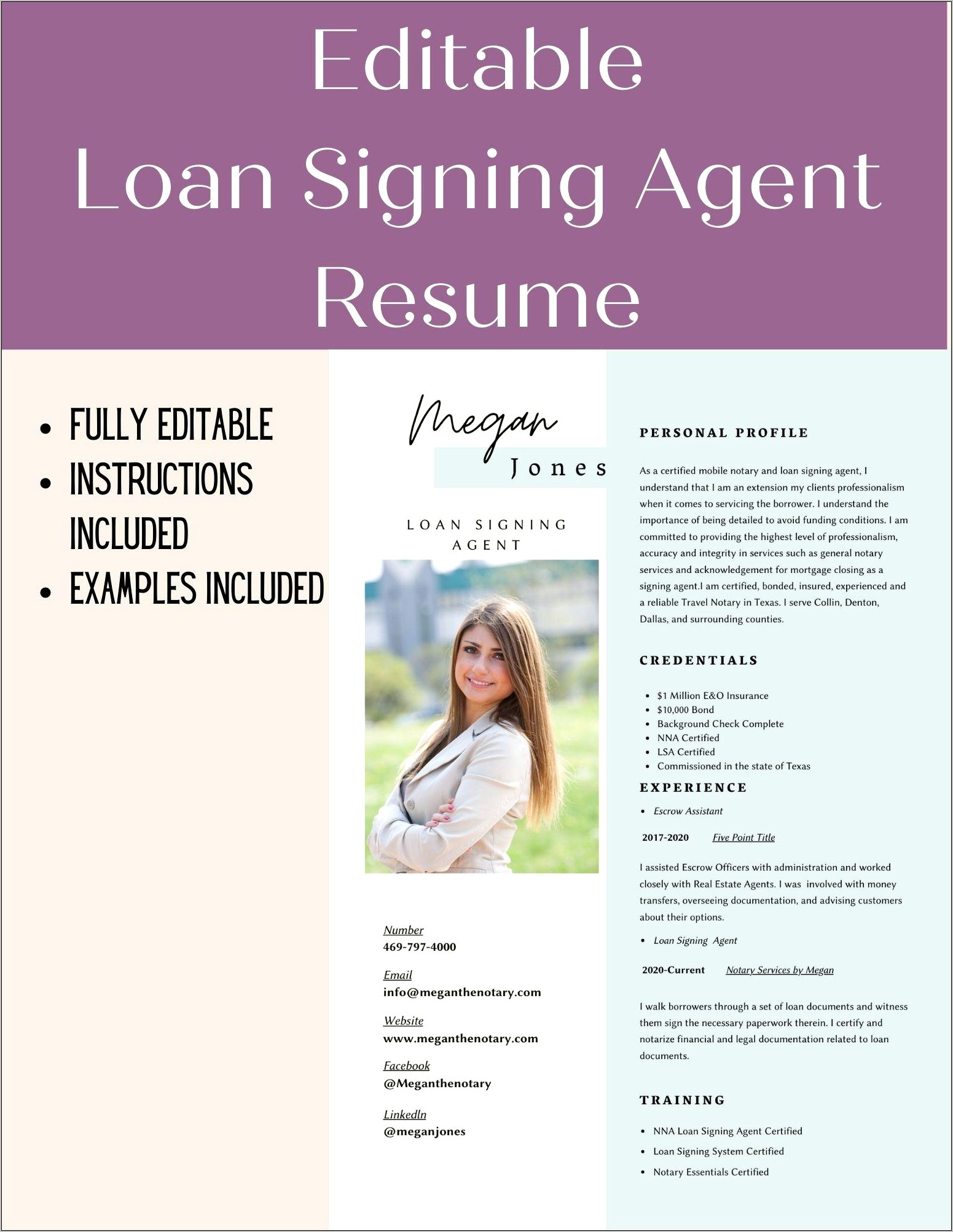 Sample Resume For Notary Signing Agent