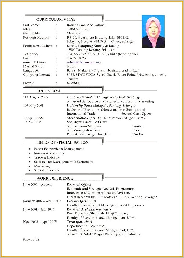 Sample Resume For Nurses In Malaysia