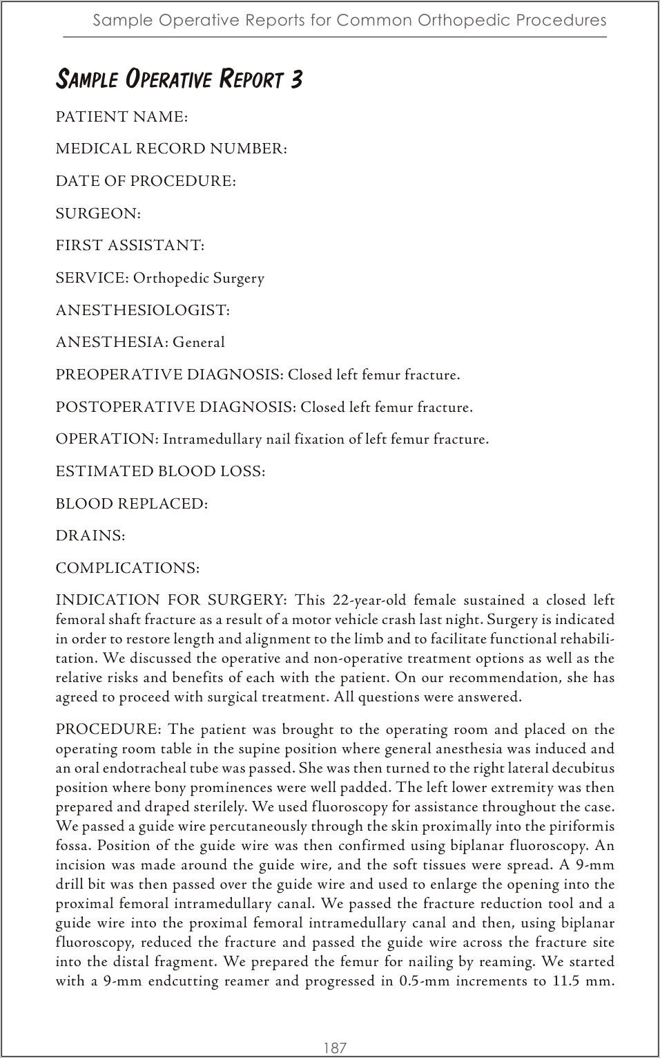 Sample Resume For Orthopedic Surgical First Assistant