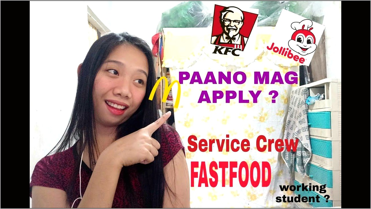 Sample Resume For Part Time Job In Jollibee