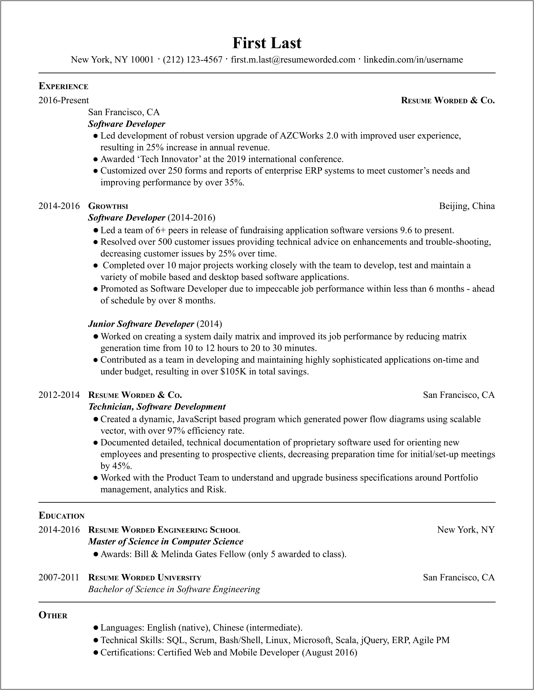 Sample Resume For Performance Test Engineer