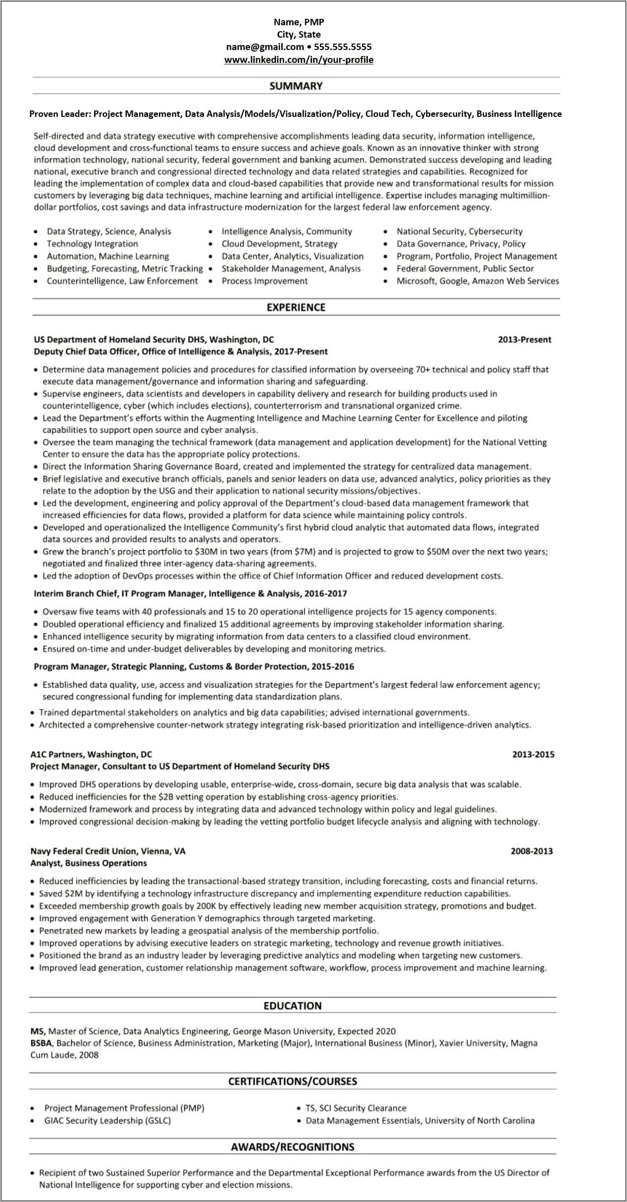 Sample Resume For Project Manager In Telecom