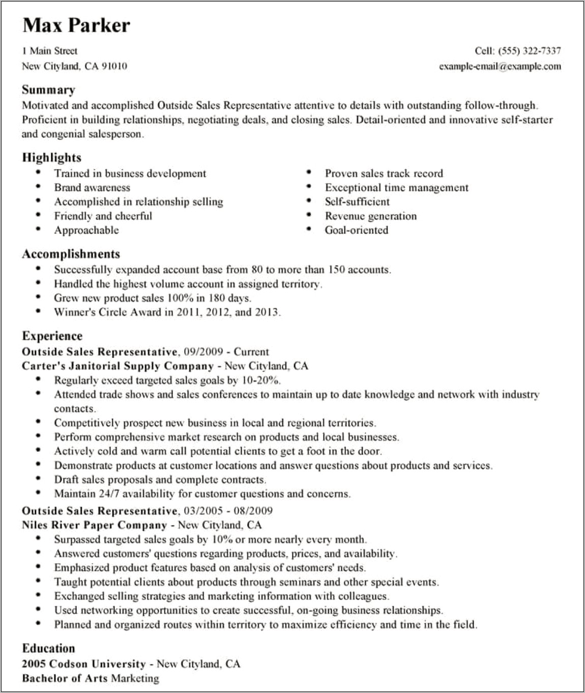 Sample Resume For Sales Manager In Fmcg