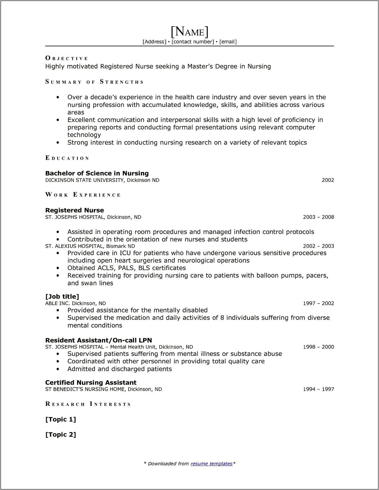 Sample Resume For Substance Abuse Nurse