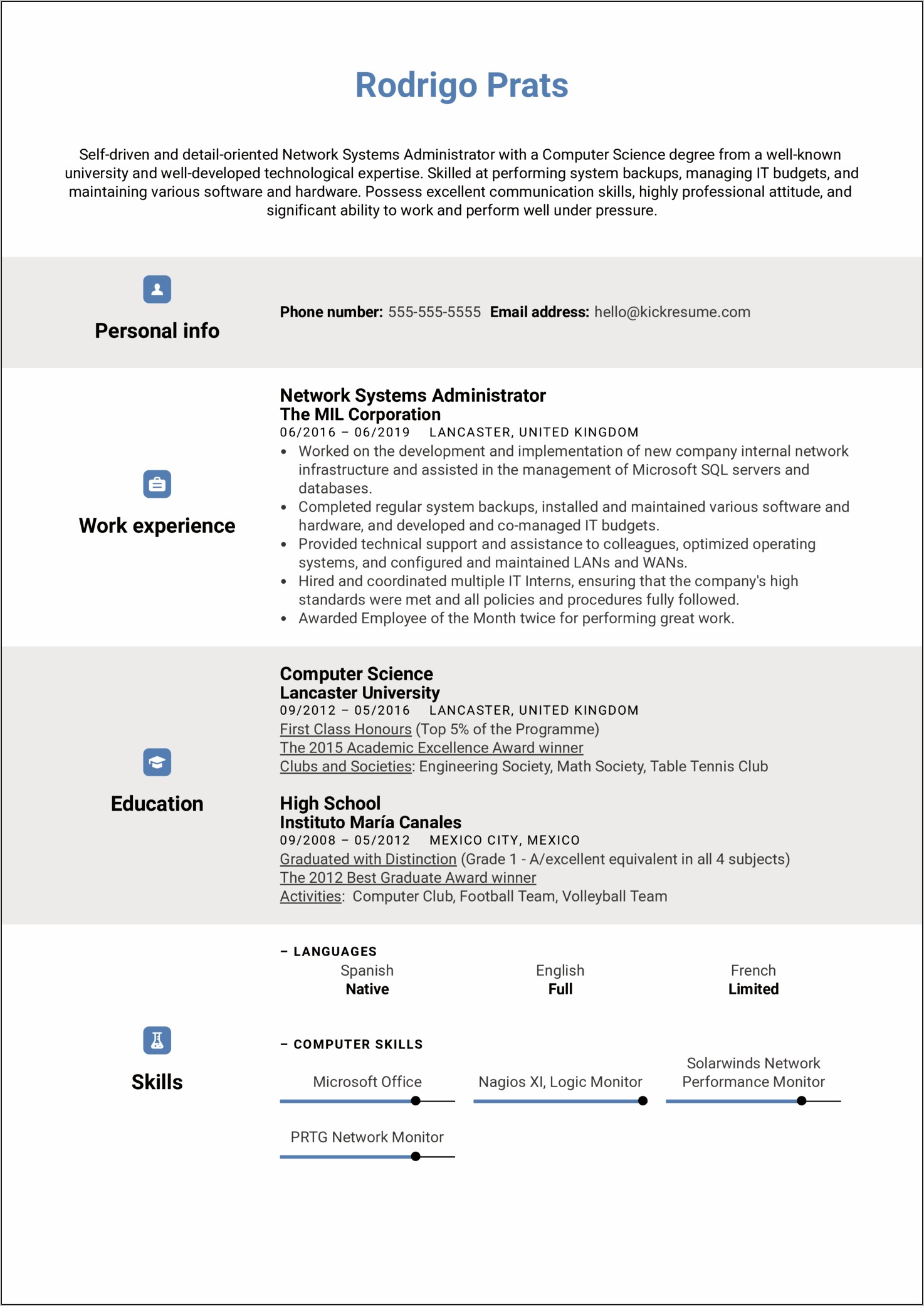 Sample Resume For System Administrator In India