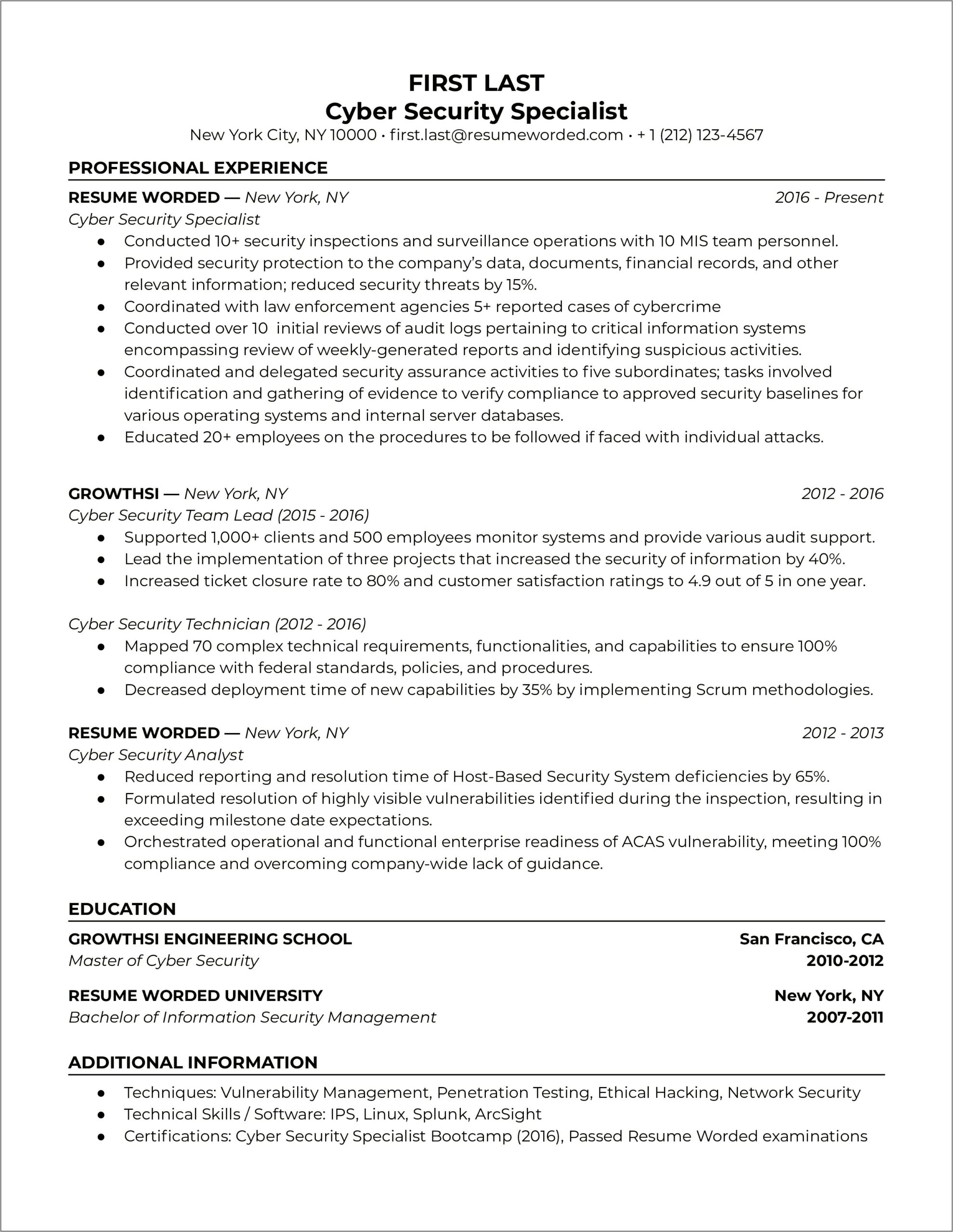 Sample Resume For Training And Development Specialist Pdf