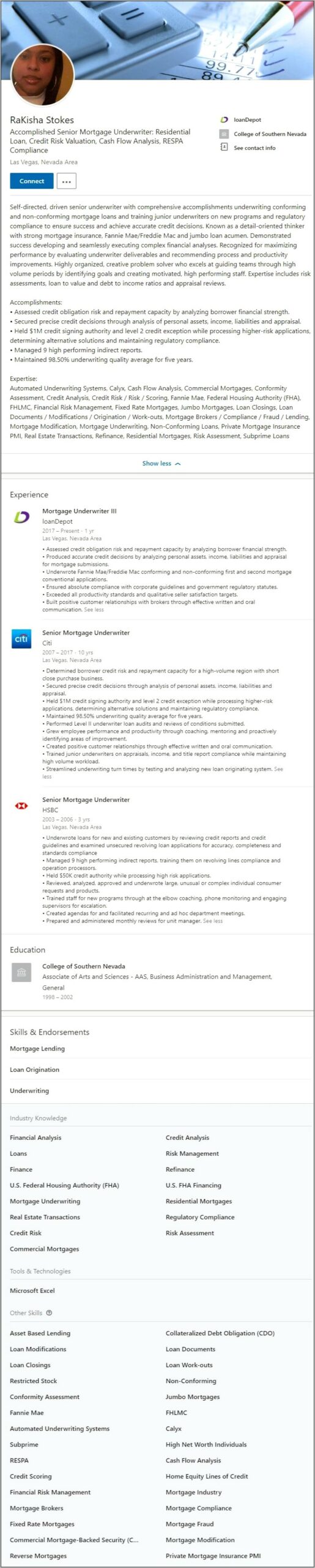 Sample Resume For Us Mortgage Underwriter