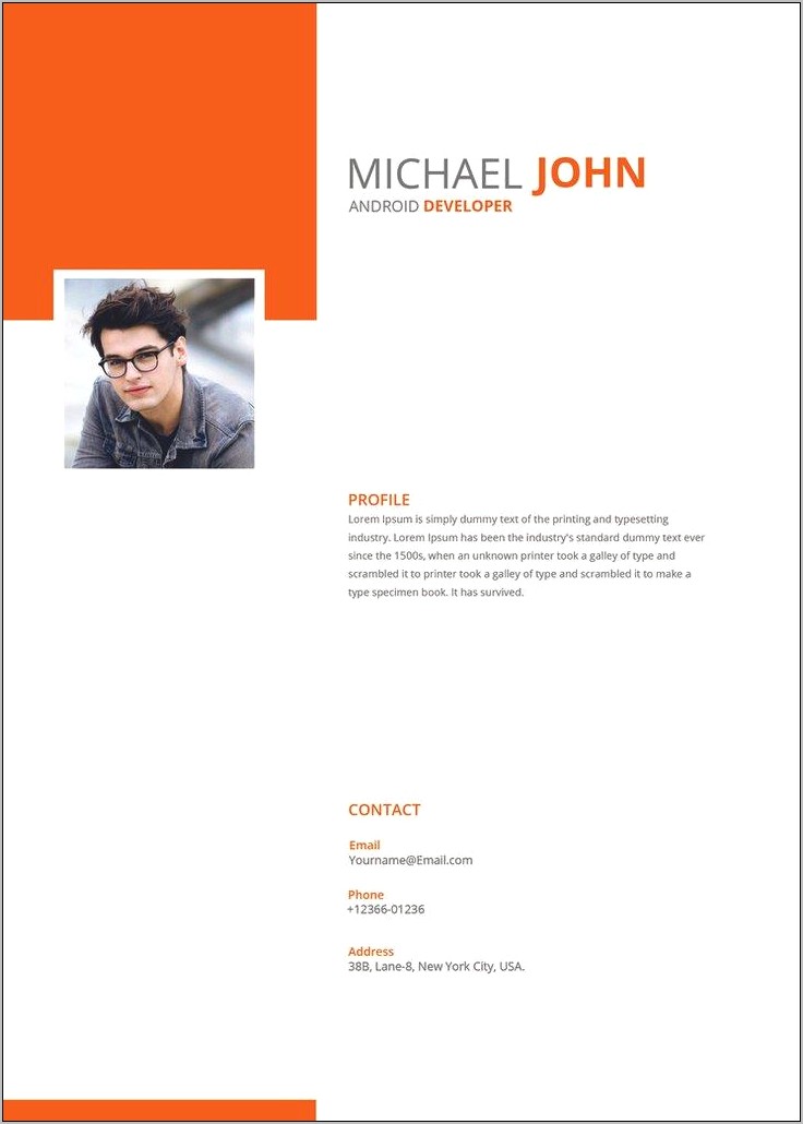 Sample Resume Format For Experienced Android Developer
