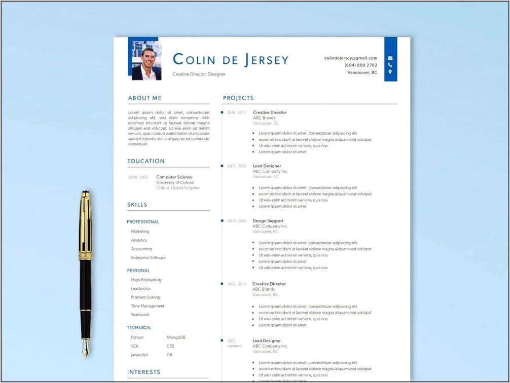 Sample Resume Layouts And Templates For Professional Management