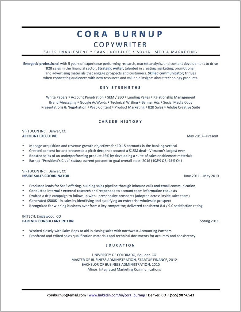 Sample Resume Multiple Positions At The Same Company