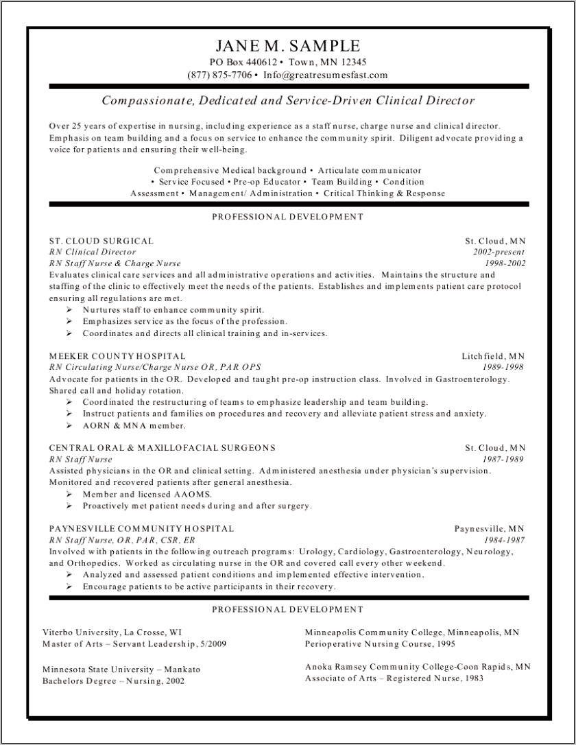 Sample Resume Objectives For Nursing College Applications