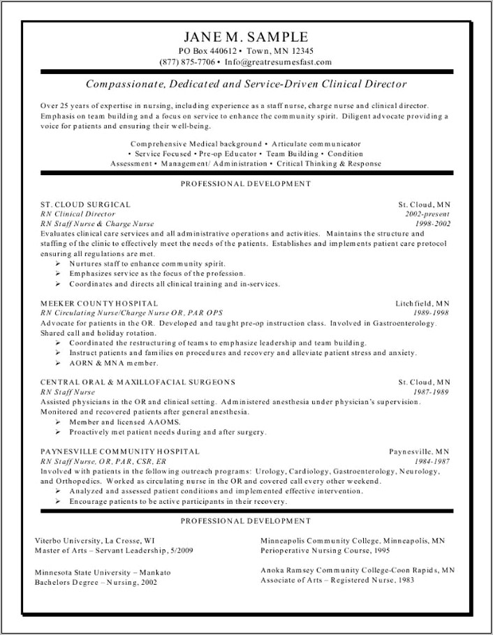 Sample Resume Objectives For Nursing Student