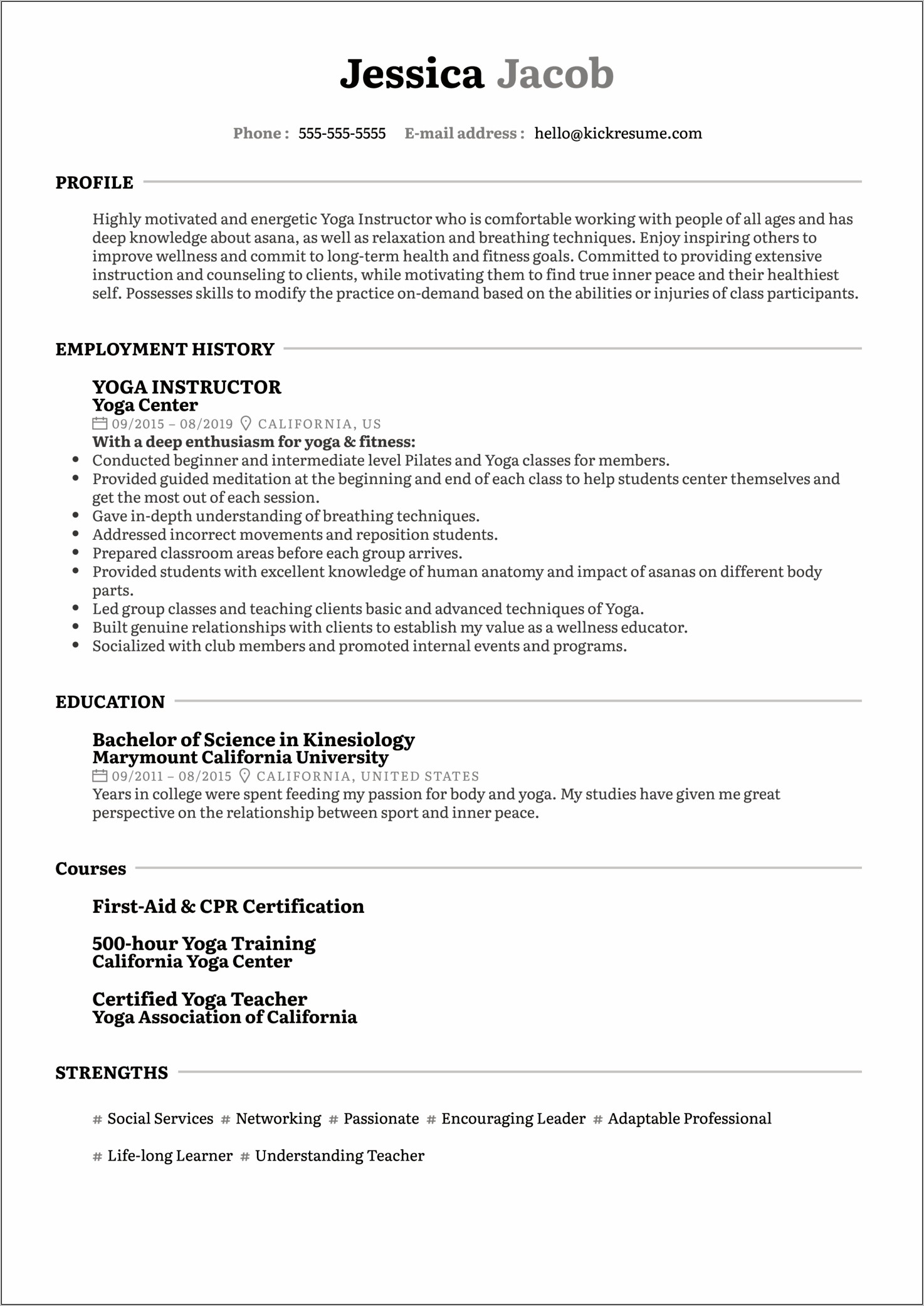 Sample Resume Of A Health Educator